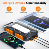 1 x RAW Customer Returns Solar Powerbank 26800 mAh, PD15W Portable USB C Solar Charger with 3 Outputs 2 Inputs, Waterproof Power Bank Solar Panel Outdoor Compatible for Smartphones, Tablets and more - RRP €29.99