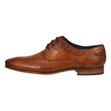 1 x RAW Customer Returns Bugatti Men s Business Shoes Made of Leather, With Two-tone Finish And Hand-Stitched Derbys, Cognac, 44 EU - RRP €62.95