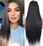 1 x RAW Customer Returns PORSMEER Women s Black Long Straight Wigs for Women Girls Black Straight Middle Parting Wig Heat Resistant Synthetic Hair Wig for Daily Party Costume 24 Inches - RRP €22.98