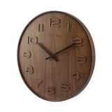 1 x Brand New NeXtime wall clock WOOD WOOD BIG , round, made of wood, 53 cm - RRP €91.79