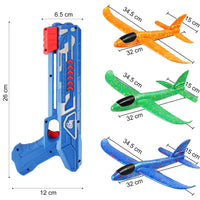 9 x Brand New Sunshine smile catapult aircraft toy, model foam aircraft launcher, aircraft toy, aircraft outdoor sports toy for boys and girls aged 3 and over - RRP €88.74