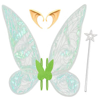 2 x Brand New Orgoue Fairy Wings, Tinkerbell Costume Fairy Wings Tinkerbell Wings for Adults Women Children, Fairy Wings with Elf Ears and Fairy Wand for Halloween Costume Carnival Costume Dress Party - RRP €23.38