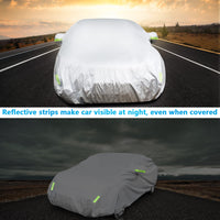 1 x RAW Customer Returns Ikaif Universal Complete Car Cover 190T Waterproof and Breathable Heat Resistant Scratches Rain Snow with Mirror Pocket and Reflective Strips Suitable Sedan 4.0-4.3m  - RRP €28.99