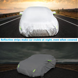 1 x RAW Customer Returns Ikaif Universal Complete Car Cover 190T Waterproof and Breathable Heat Resistant Scratches Rain Snow with Mirror Pocket and Reflective Strips Suitable Sedan 4.0-4.3m  - RRP €28.99