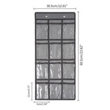 1 x RAW Customer Returns SAVORLIVING Over the Door Hanging Organizer Cell Phone Hanging Classroom Chart Wall Door Closet Hanging Durable Fabric Storage Bag Gray, 12  - RRP €13.99