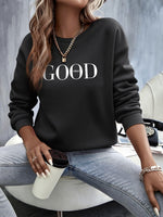 1 x RAW Customer Returns Minetom Pullover Women s Sweatshirt Letters Print Long Sleeve Round Neck Sweater Autumn Winter Women Letters Print Loose Casual Top Sport Streetwear Sweatshirts without Hood Blouse Tops A Black Mz - RRP €26.21