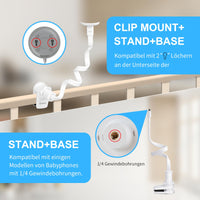 1 x RAW Customer Returns KAWA baby monitor holder, universal baby monitor holder for cot, flexible baby monitor holder, compatible for all 1 4 three-hole baby cameras, no tools or wall damage required - RRP €10.99