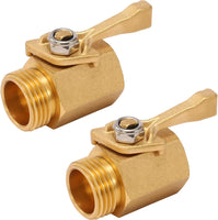 1 x RAW Customer Returns M MINGLE Garden Hose Shut Off Valve, Heavy Duty Brass, 3 4 Inch, Pack of 2 with 2 Orings - RRP €26.99