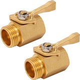 1 x RAW Customer Returns M MINGLE Garden Hose Shut Off Valve, Heavy Duty Brass, 3 4 Inch, Pack of 2 with 2 Orings - RRP €26.99