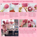 3 x Brand New Sumtoco Balloon Garland, Pink Balloons Birthday, Balloons Birthday Made of Latex Metallic Allon for Wedding Bridal Engagement Birthday Baby Shower Women Girls Party Decoration - RRP €40.98