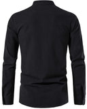 1 x RAW Customer Returns LUYANA Shirts for Men Linen Shirt Men s Kilt Shirt Long Sleeve Shirt Basic Shirt Black L - RRP €25.2