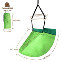 1 x RAW Customer Returns Chihee Hanging Chair Parachute Nylon Hammock Chair Portable Lightweight and Large Swing Chair - Max 250KG - Foldable Metal Spreader Bar Strong Webbing and Carabiner - Outdoor Indoor Camping - RRP €27.22