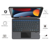 1 x RAW Customer Returns ROOFEI Keyboard Case for iPad 10.2 inch 9 8 7 Generation - 2021 2020 2019 , iPad Air 3 iPad Pro 10.5 -Detachable Keyboard with Touchpad 7 Color Lighting Kickstand -German QWERTZ Layout - RRP €74.99