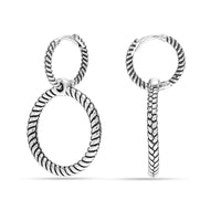 1 x RAW Customer Returns LeCalla Sterling Silver Snake Pattern Double Earring Earrings for Women - RRP €30.99