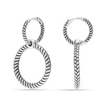 1 x RAW Customer Returns LeCalla Sterling Silver Snake Pattern Double Earring Earrings for Women - RRP €30.99