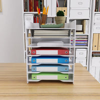 1 x RAW Customer Returns PUNCIA Document Tray A4 Letter Tray 10 Compartments PVC Desk File Organizer Paper Tray File Storage Filing System Document Holder for Office Study School Office - RRP €41.45