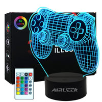 1 x RAW Customer Returns AIRUEEK 3D Gamer LED with color changing 16 colors LED table desk lamps, gamer decorative lamp the bedroom decoration for game fans children men boys and girls men - RRP €16.06