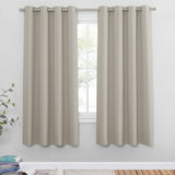 1 x RAW Customer Returns PONY DANCE Eyelet curtain set of 2 short curtains living room curtain natural opaque H 175 x W 140 cm bedroom curtains and curtains heat-insulating thermal curtain with eyelets - RRP €37.26