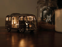 1 x RAW Customer Returns BRISA VW Collection - Volkswagen T1 Bulli Bus Tealight Candle Holder Table Decoration Made of Ceramic 1 28 Classic Bus Silver  - RRP €21.13