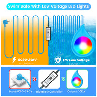 1 x RAW Customer Returns LED pool lighting underwater for above ground pool, 10W RGB dimmable color-changing hanging pool spotlight with APP control, compatible for steel frame steel wall pool, IP68 waterproof, 8m cable, 12V - RRP €68.36