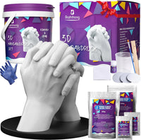 1 x RAW Customer Returns Bozhihong 3D handprint set for couples plaster cast hands couple partner and couple gifts for women and men as a wedding anniversary gift for him and her, purple - RRP €30.24