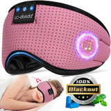 1 x RAW Customer Returns LC-dolida Sleep Mask Headphones Side Sleeper Sleep Mask Bluetooth Washable Light Blocking Sleep Glasses with Microphone for Travel Nap Yoga Meditation Sleeping Pink  - RRP €26.99