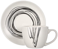 1 x RAW Customer Returns Tognana Set 6 espressotass.mu Graphic New Bone China, 80 cc, height 6 cm, Cubic Centimeters, New Bone China, White - RRP €18.68