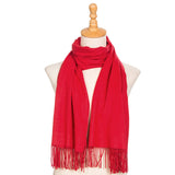 1 x RAW Customer Returns DonDon scarf women s winter wool scarf winter scarf warm soft 185 x 65 cm red - RRP €20.16