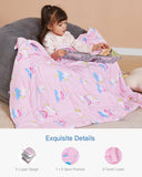 1 x RAW Customer Returns Sivio Weighted Blanket for Kids, 2.3 kg, 90 x 120 cm, Heavy Blanket for Natural Rest and Sleep for Toddlers, Soft Cuddly Blanket, Gift for Boys and Girls, Unicorn, Pink - RRP €40.33