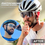 1 x RAW Customer Returns KAPVOE Photochromatic Self-tinting Cycling Glasses TR90 Frame for Men Women Clear Sports Sunglasses Sports Cycling MTB Cycling Glasses Driving Sports Glasses Baseball Running Clear White 03 - RRP €34.99