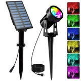 1 x RAW Customer Returns T-SUNUS Colorful Garden Solar Spotlights, RGB Decorative Solar Garden Lights with 6 Colors IP65 Waterproof Outdoor Solar Lamp for Courtyard Pathway Trees Christmas - RRP €20.16