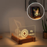 1 x RAW Customer Returns YuanDian Illuminated Vinyl Record Storage, Record Stand, Wooden Acrylic Holder for Vinyl Album Display and Storage with Warm White Color Lights Record, Vinyl Records - RRP €45.37