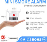 1 x RAW Customer Returns HEIMAN Mini Smoke Detector Fire Alarm with 10 Years Battery Life Fire Alarm EN14604 Certified Smoke Detector with Fire Alarm and Photoelectric Sensor 5  - RRP €67.62