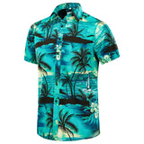 1 x RAW Customer Returns JKLPOLQ Men s Hawaiian Shirt Floral Casual Short Sleeve Summer Shirts Hawaii Beach Print Shirt for Vacation Green 1, XXL  - RRP €24.8