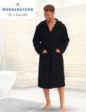 1 x RAW Customer Returns Morgenstern bathrobe men s terry cotton with hood long black size M - RRP €40.28