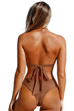 1 x RAW Customer Returns RXRXCOCO Sexy Brazilian Bikini Women Set Triangle String Top Bikini Set Thong Swimwear Chestnut Size M - RRP €34.99