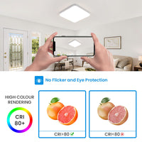 1 x RAW Customer Returns Toolight LED ceiling light 32W 3600LM, ceiling lamp square 4500K, IP54 modern bathroom lamp, ceiling lighting white for bathroom hallway kitchen bedroom balcony, ultra thin, 25 H3cm - RRP €20.15