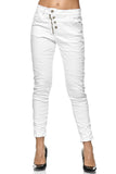 1 x RAW Customer Returns Elara Damen Jeans High Waist Kn pfe Chunkyrayan EL07-9 Weiss-42 XL  - RRP €24.1