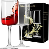 1 x Brand New PARACITY wine glasses, square wine glasses set, crystal clear wine glass, 310ML red and white wine glasses, Christmas gifts, wine glasses set of 2 for women, men, wedding and birthday - RRP €20.52