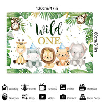 3 x Brand New YGCHEN Wild One Background Wild One Birthday Decoration Jungle Safari Animals Photo Background Cake Table Decoration Birthday Backdrop Banner for 1 Year Old Baby Shower - RRP €43.32