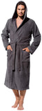 1 x RAW Customer Returns Morgenstern bathrobe men XXL with hood terry cloth grey soft dressing gown sauna bathrobe bathrobe men calf-length long sleeve size XXL - RRP €50.36