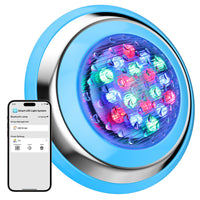 1 x RAW Customer Returns YASBED Submersible LED Pool Light, 54W Multicolor RGB Pool Lights Pool Lamp, IP68 Waterproof Pool Light with App Control, Wall Mounted Pool Lighting, 3m Cable AC DC 12-24V  - RRP €89.81