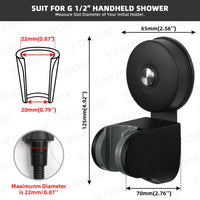 1 x RAW Customer Returns YOHOM shower head holder suction cup shower holder for shower head bathroom hand shower holder with 4 angle suction cup shower holder adjustable vacuum shower head holder without drilling stainless steel matt black - RRP €17.99