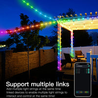 1 x RAW Customer Returns Addressable Outdoor Fairy Lights, Multicolored LED Fairy Lights with Bluetooth App Control, Color Changes, Music Sync, IP65 Waterproof Fairy Lights for Christmas Tree 20M  - RRP €29.23