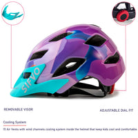 1 x RAW Customer Returns SIFVO bicycle helmet for children boys and girls 50-57cm, children s bicycle helmet with removable visor, children s helmet, multisport helmet, children, safe and comfortable, 5-14 years - RRP €34.7