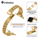 1 x RAW Customer Returns Fullmosa Slim Band Compatible with Apple Watch se Bracelet 40mm 41mm 38mm, Replacement Bracelets for Series 9 8 7 6 SE 5 4 3 2 1, Thin Elegant Metal Link Bracelet for Women, Gold - RRP €25.89