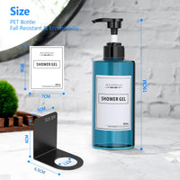 1 x RAW Customer Returns Anhow 4 Pieces Bathroom Soap Dispenser, 500ml Wall Soap Dispenser Liquid Dispenser for Bathroom Shower Kitchen Shampoo Conditioner Body Wash - Blue - RRP €23.99