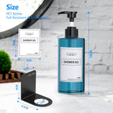 1 x RAW Customer Returns Anhow 4-pack soap dispenser wall mounting set, 500ml soap dispenser wall without drilling, plastic empty pump bottle with 12 category labels for shower kitchen bathroom - blue - RRP €21.41