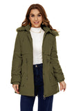 1 x RAW Customer Returns HVEPUO softshell parka winter for women with fur winter jacket lined winter coat 3 in 1 college coats jacket women oversize outdoor coat with hood army green XL - RRP €50.41