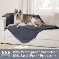 1 x RAW Customer Returns PETTOM waterproof dog blanket 152 x 127 cm , soft dog blanket for large and small dogs, protective blanket for sofa, bed, car seat, furniture - washable at 30 C L, grey  - RRP €30.48